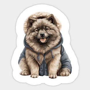 Winter Keeshond Dog Sticker